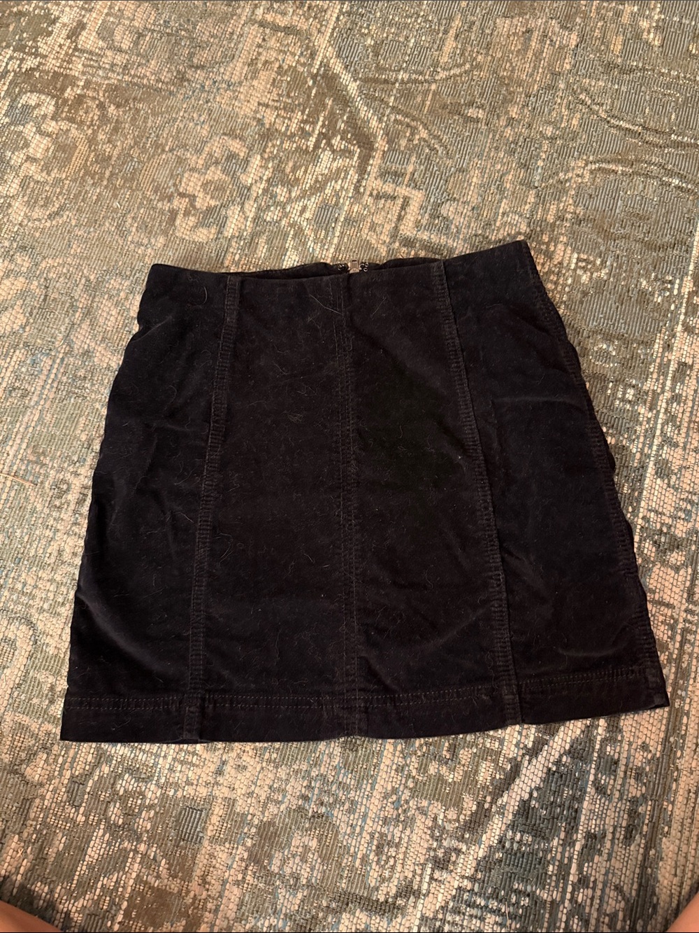 Free People Black Velvet Mini Skirt